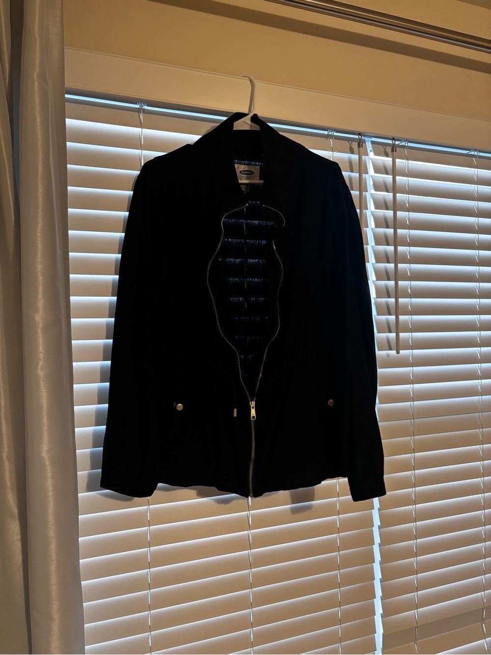 Old Navy Black Utility Jacket with Zip Front